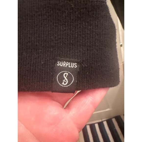 Surplus Mens XL Hooded Jacket Cotton/Polyester Blend Black/Grey Sherpa Lined Ful - Picture 2 of 6